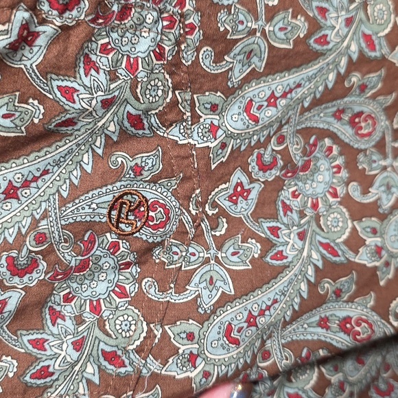Roper Paisley Print Men's Shirt - Brown  Size Large - Picture 4 of 6